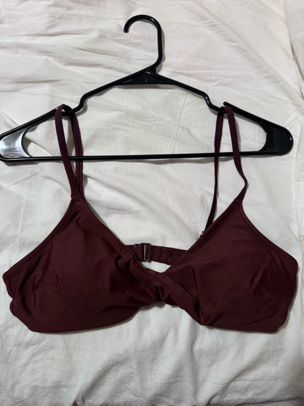 aerie Twist Front Bikini Top - Burgundy